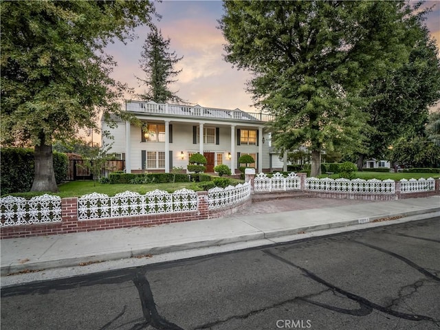 view of greek revival inspired property