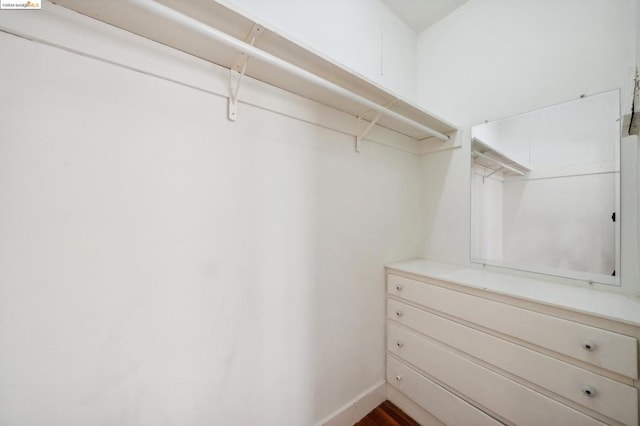 view of walk in closet