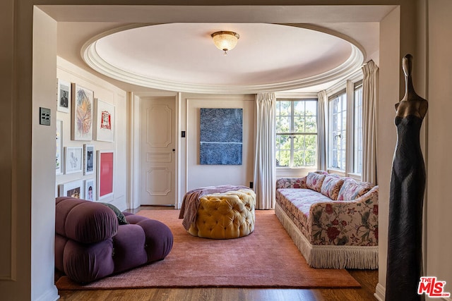 living area featuring wood-type flooring