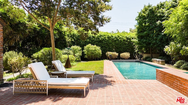 view of pool featuring a patio