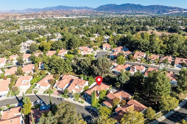 aerial view featuring a mountain view