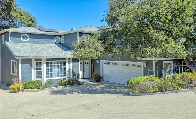 view of property featuring a garage