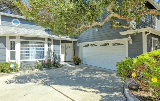 view of front property with a garage