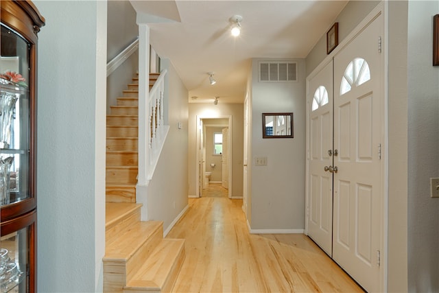 entryway featuring light hardwood / wood-style flooring