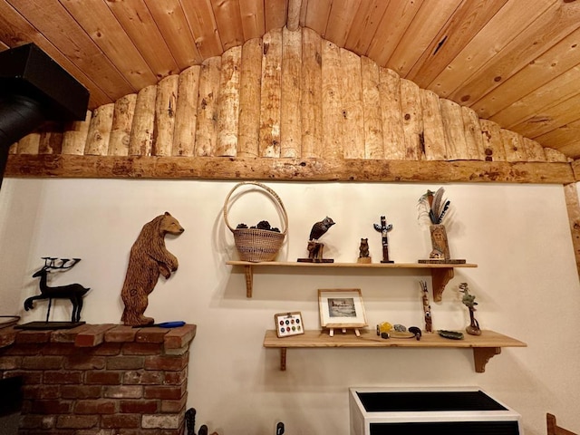 interior details with wood ceiling