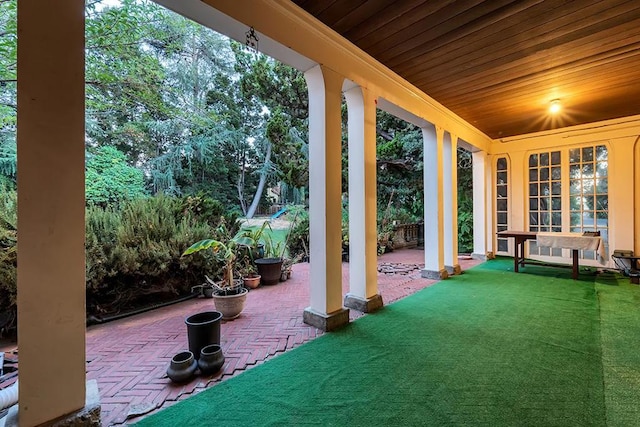 view of patio featuring covered porch