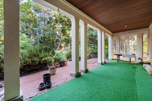 view of patio featuring covered porch