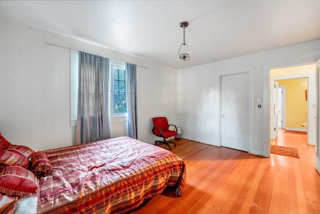 bedroom featuring light hardwood / wood-style flooring