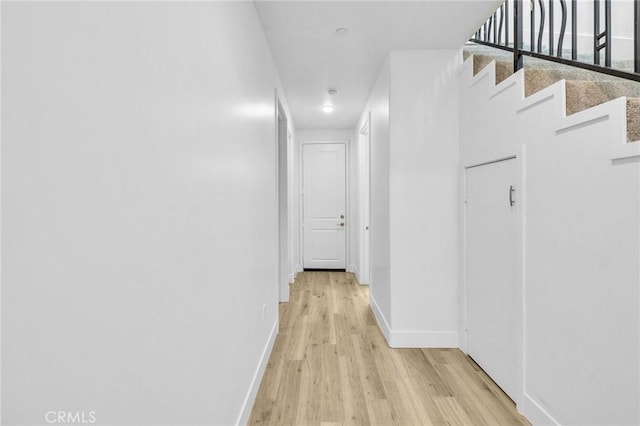 hall featuring light hardwood / wood-style flooring