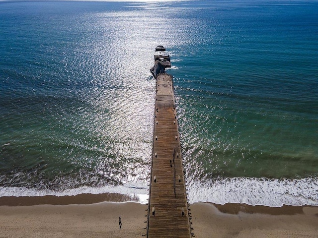 exterior space with a beach view