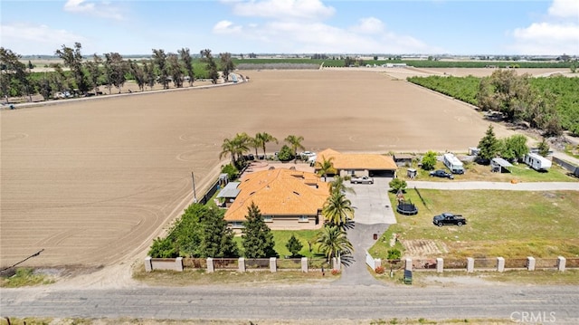 aerial view featuring a rural view