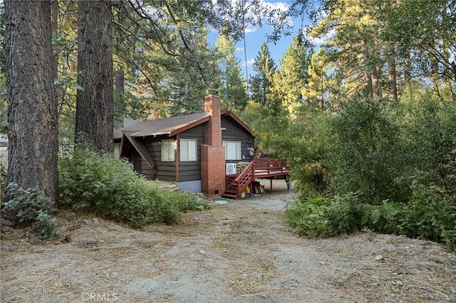 view of home's exterior with a deck