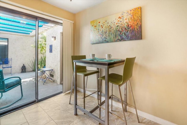 view of dining room