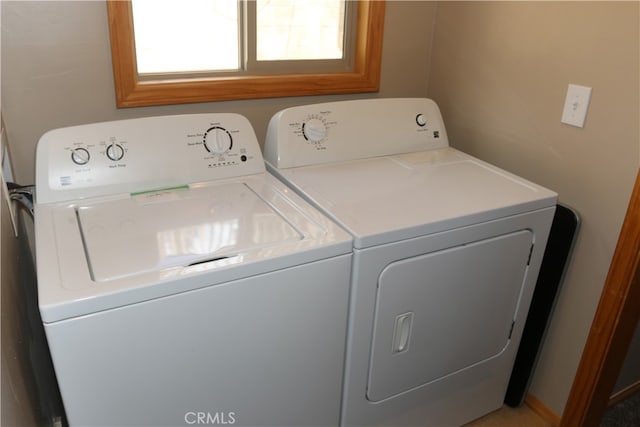 laundry room featuring washer and dryer