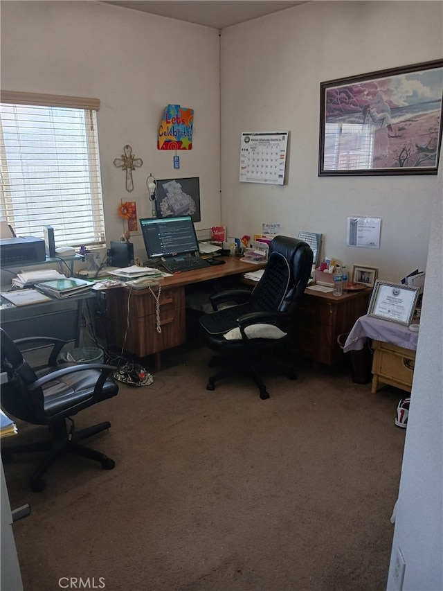 view of carpeted office