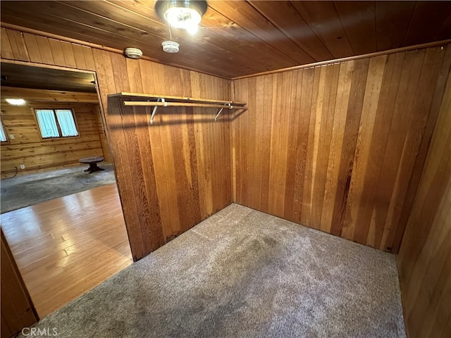 walk in closet with dark wood-type flooring