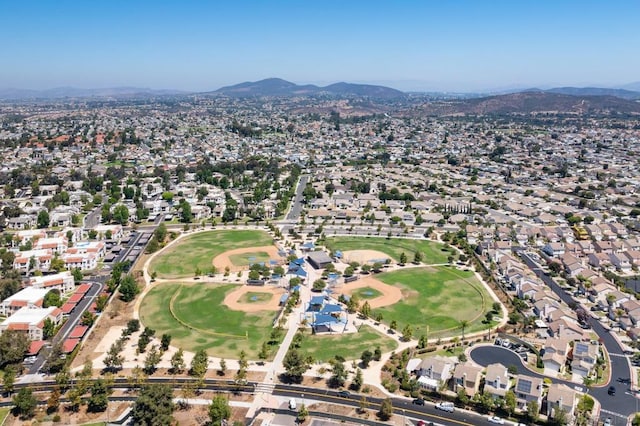 bird's eye view featuring a mountain view