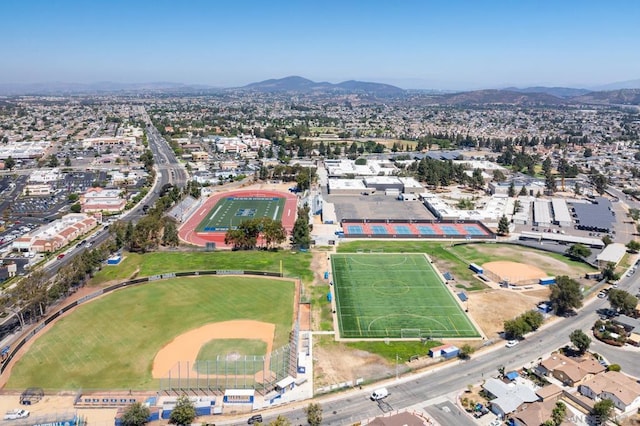 bird's eye view featuring a mountain view