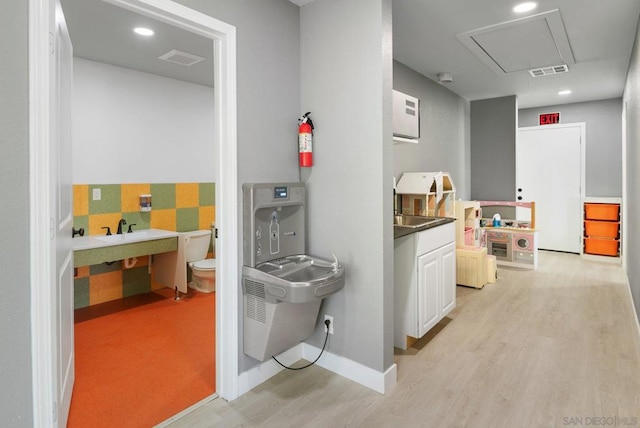 bathroom featuring wood-type flooring