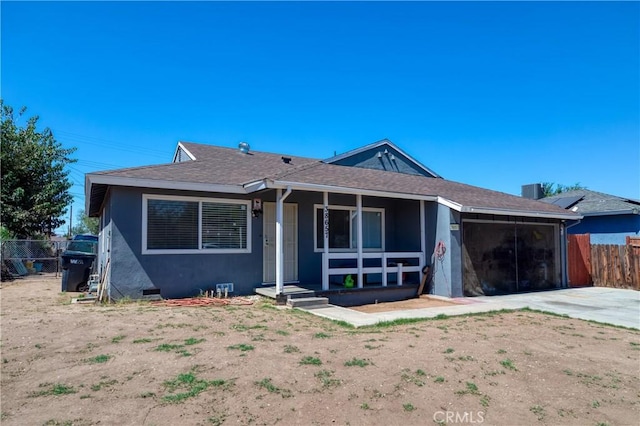 view of single story home