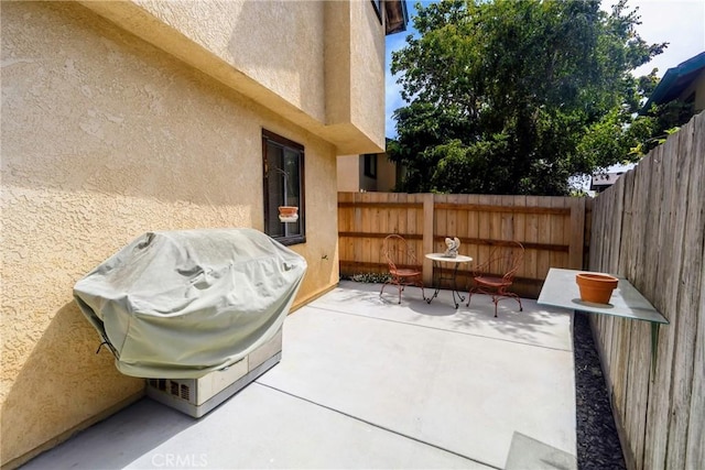 view of patio featuring area for grilling