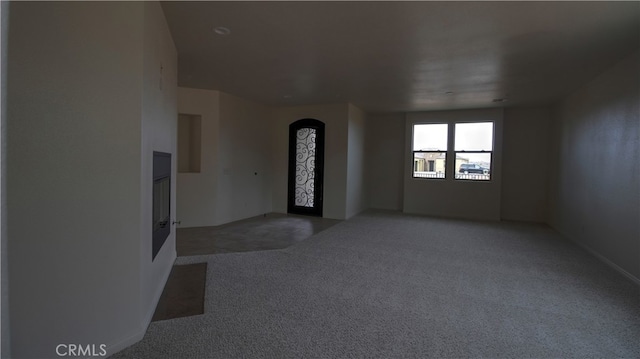 foyer with carpet