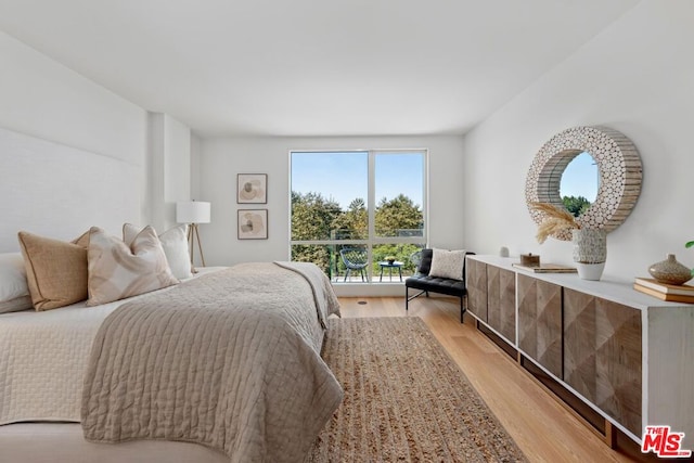 bedroom featuring light hardwood / wood-style flooring