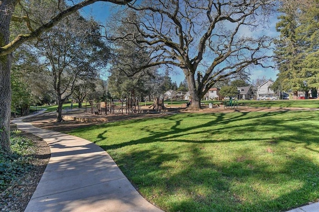 view of community featuring a yard