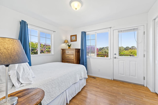 bedroom featuring light hardwood / wood-style flooring