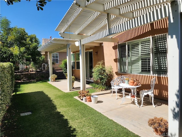 view of patio / terrace with a pergola