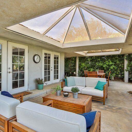 view of patio featuring french doors and an outdoor hangout area