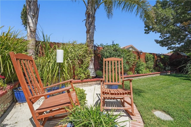 view of yard with a patio area