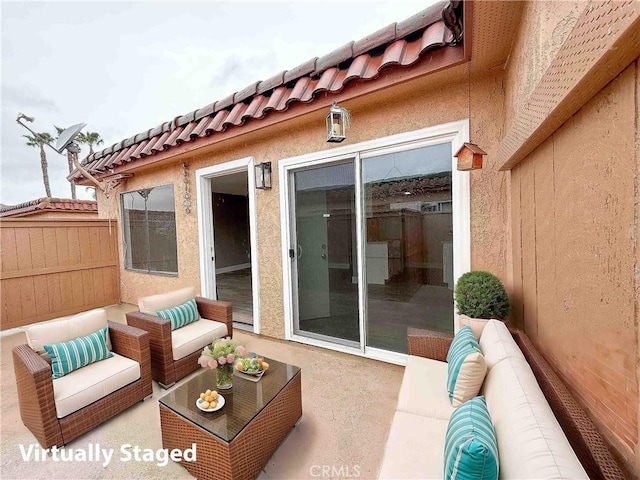 view of patio featuring an outdoor living space
