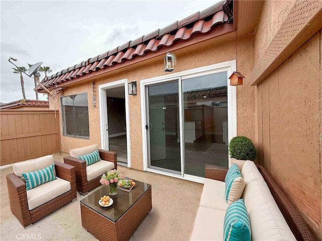 31377 Los Rios St Unit 64F, San Juan Capistrano, CA 92675 - view of patio / terrace featuring outdoor lounge area and fence