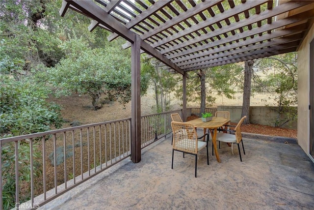 view of patio / terrace featuring a pergola