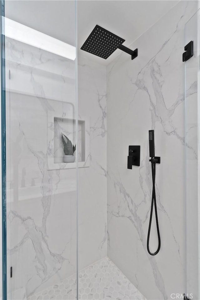 15562 Placid Cir, Huntington Beach, CA 92647 - bathroom featuring a marble finish shower