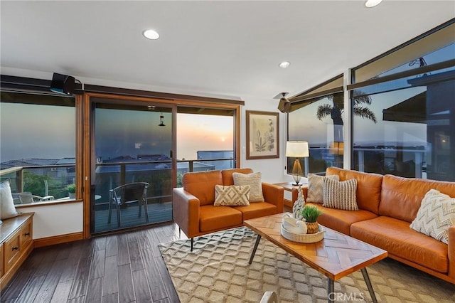 living room featuring hardwood / wood-style flooring