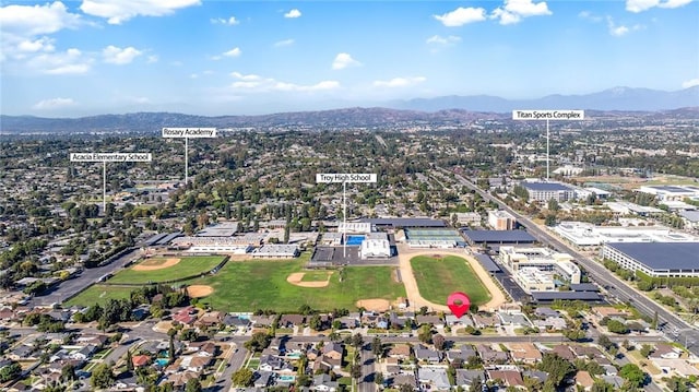 aerial view featuring a mountain view