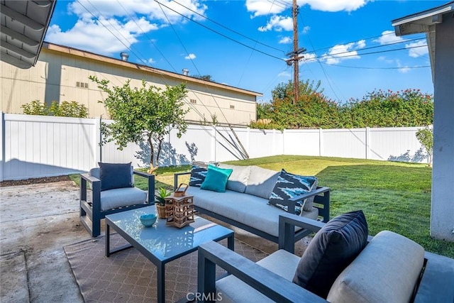 view of patio / terrace featuring an outdoor living space