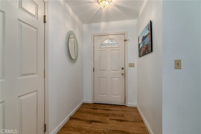 doorway featuring hardwood / wood-style floors