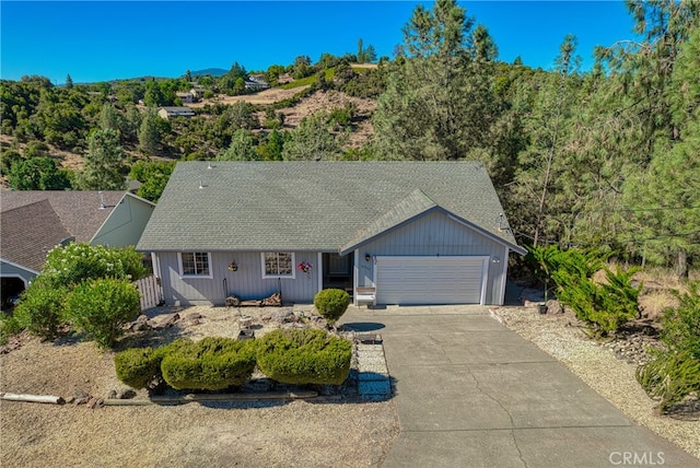 ranch-style home with a garage