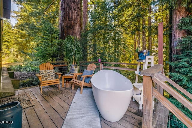 view of wooden deck