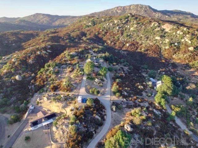 bird's eye view with a mountain view