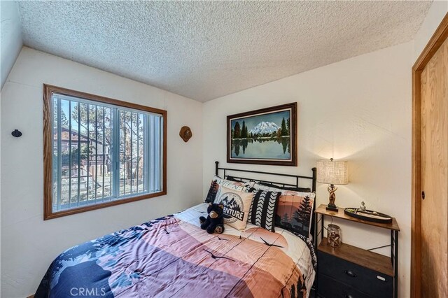 bedroom featuring a textured ceiling