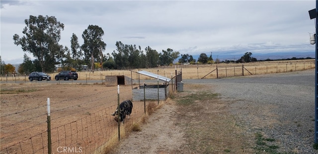 view of road with a rural view