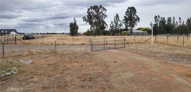 view of yard with a rural view