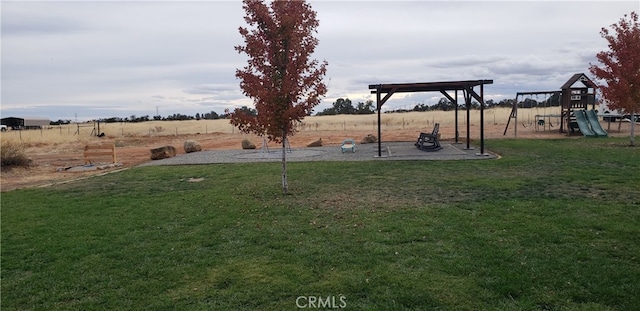 view of yard featuring a playground