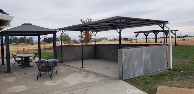 view of patio / terrace with a gazebo