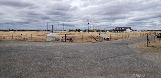 view of street featuring a rural view