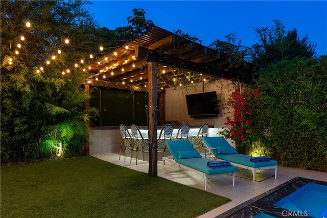 view of patio / terrace featuring a pergola